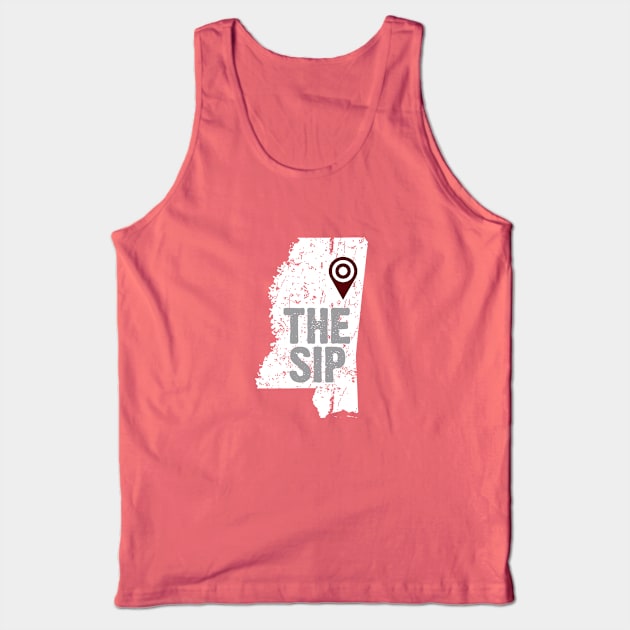 The Sip, Mississippi, MS, State of Mississippi, Magnolia State, Starkville, Location, Map Tank Top by TheShirtGypsy